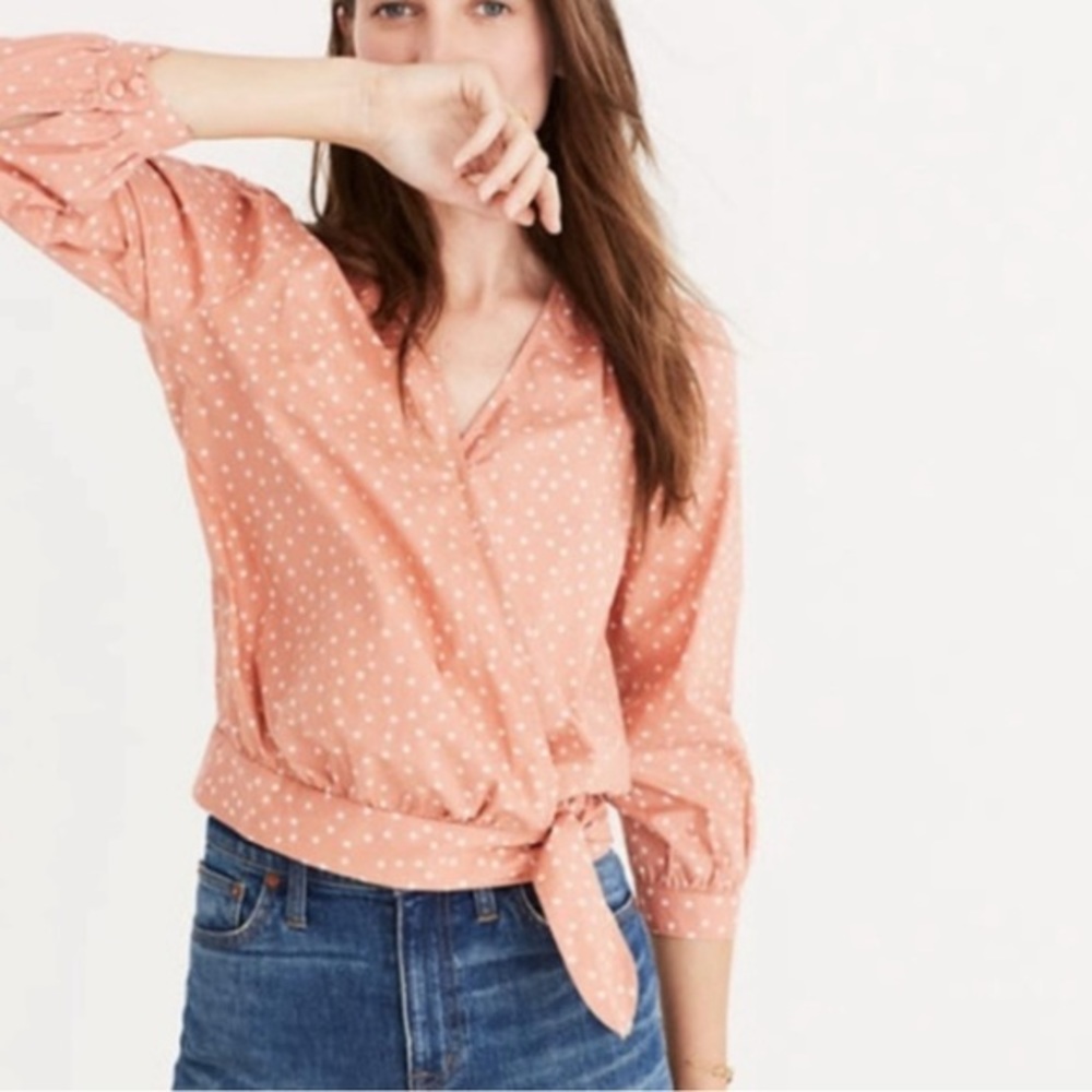 MADEWELL Coral Star Scatter Wrap Top Medium